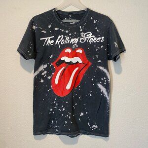 The Rolling Stones Bleached Band T-Shirt Small 100% Cotton Rock‎ Tour Tee